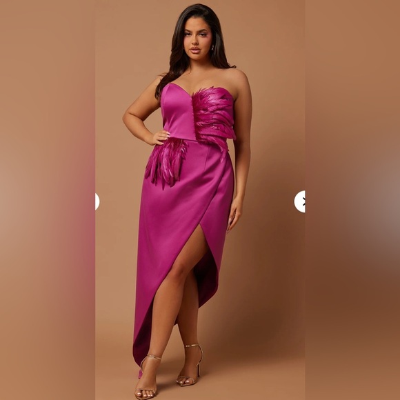 Jaqueline Asymmetrical Maxi Dress Raspberry size XL new with tag - Picture 5 of 14